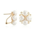 thumbnail image 3 of Ross-Simons 6-6.5mm Cultured Pearl Cluster Earrings With Diamond Accents in 14kt Gold, Women's, Adult, 3 of 5
