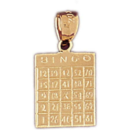 14K Yellow Gold Bingo Pendant - 20 mm