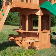 Backyard Discovery Woodland Cedar Wood Swing Set, Slide, Clubhouse, Rock Wall, Snack Bar
