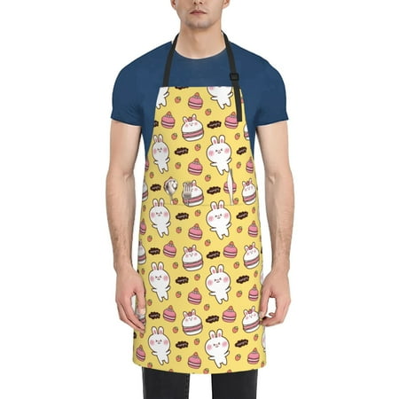

Naloa Rabbit Hunger Apron Kitchen Aprons with Pockets for Women Men Chef