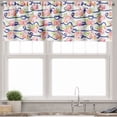 thumbnail image 3 of Ambesonne Navy and Blush Valance & Curtain, Marine Floral, 55"x36", Navy Blue Pink Green, 3 of 6