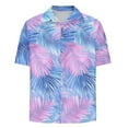 thumbnail image 5 of DeHolifer Men's Shirts Plus Size Hawaii Printed Vintage Casual Short Sleeve Bowling & Beach Button-Up Summer Shirts Blue 3XL, 5 of 5