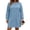 Light Blue, variant on ShomPort Women's Plus Size Dresses Crew Neck Long Sleeve Sweatshirt Dress with Pockets Loose Loungewear Casual Mini Dresses