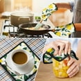 thumbnail image 4 of Lemon Pattern Kitchen Oven Mitt and Pot Holder Sets 2 Pcs for Baking, Cooking and Grilling, Heat Resistant Up To 392 °F, 4 of 7