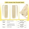 thumbnail image 2 of Straight Ponytail Extension Remy Human Hair Wrap Around Magic Paste Ponytail Hairpiece for Women, 2 of 7