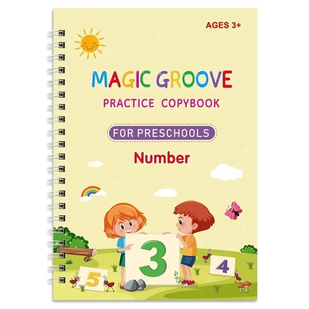 XmhyTop-A Cuaderno de práctica mágica reutilizable para practicar la escritura a mano, ideal para aprender habilidades básicas de escritura, estilo A, amarillo.