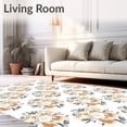thumbnail image 2 of ODIKA 2'x3' Machine Washable Non-Slip Area Rug, Hexagonal Honeycomb with Floral Center Rosettes High Traffic Rug, Beige, 589706, 2 of 7