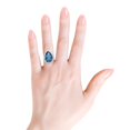 thumbnail image 4 of ANGARA Natural 12.6 ct London Blue Topaz Cocktail Ring with Diamond in 14K White Gold for Women (Size-18x13mm) | November Birthstone Jewelry for Women | London Blue Topaz Ring (Ring Size- 8.5), 4 of 10