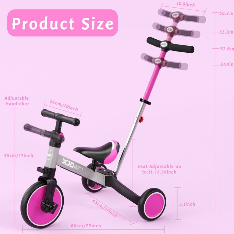 XJD 7-in-1 Toddler Bike with Push Handle for 1 Year to 4 XJD 7-in-1 Toddler Bike with Push Handle for 1 Year to 4