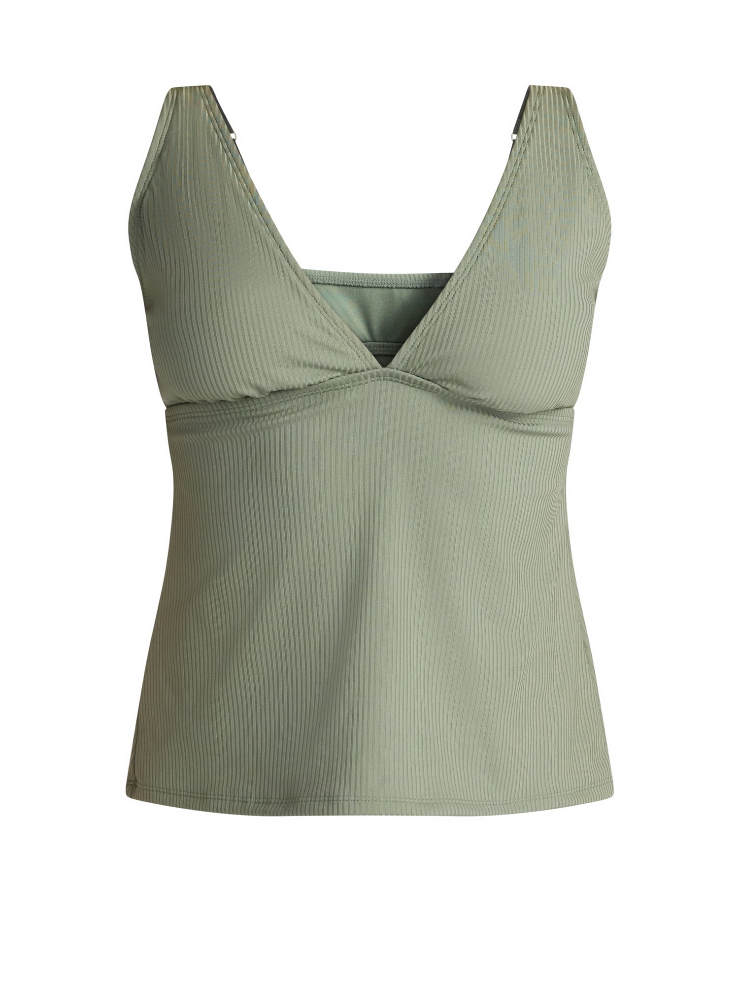 Time and Tru Women's and Women’s Plus V Neck Tankini Top, Sizes XS-2X