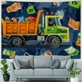 thumbnail image 4 of BCIIG  Kids Tapestry Garbage Truck Wall Tapestry, Cartoon Car Vehicles Tapestry Wall Hanging Trash Waste Management Vehicle Tapestry For Bedroom Refuse Classification Wall Tapestry  50x40inch, 4 of 6