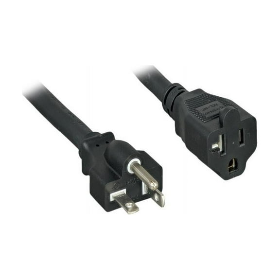 Nippon Labs Model 30POW-10W1-520PR-15 15 ft. 12 AWG NEMA 5-20P To NEMA 5-20R, SJT, 20A,125V, Black Power Extension Cord Female to Male
