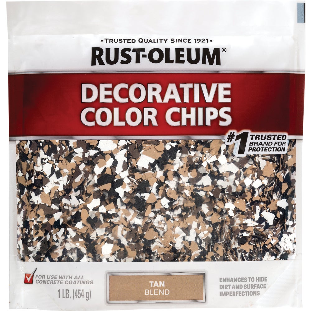 RustOleum Color Chip Concrete Coating, 1 Lb., Tan
