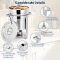thumbnail image 4 of Ensemble Professionnel de Réchauds à Soupe en Acier Inoxydable – 11 Qt de Qualité Commerciale, Casseroles Rondes avec Couvercles Cranté et Porte-Carburant – Réchauds Alimentaires Robustes pour Buffets, Traiteur, Banquets – Ensemble de 4 (4 Pcs), 4 of 7