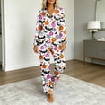 thumbnail image 5 of BaoFuBaoMei Halloween Pajamas Sets Woman Plus Size Long Sleeve Top and Pants Sleepwear Pumpkin Bat Spider Web Print Soft Cozy Lounge Set, 5 of 7