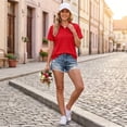 thumbnail image 7 of Polo Shirts for Women Golf Button Collared Summer Short Sleeve Tops Lightweight Work Polo Shirt Womens Blouses, 7 of 7