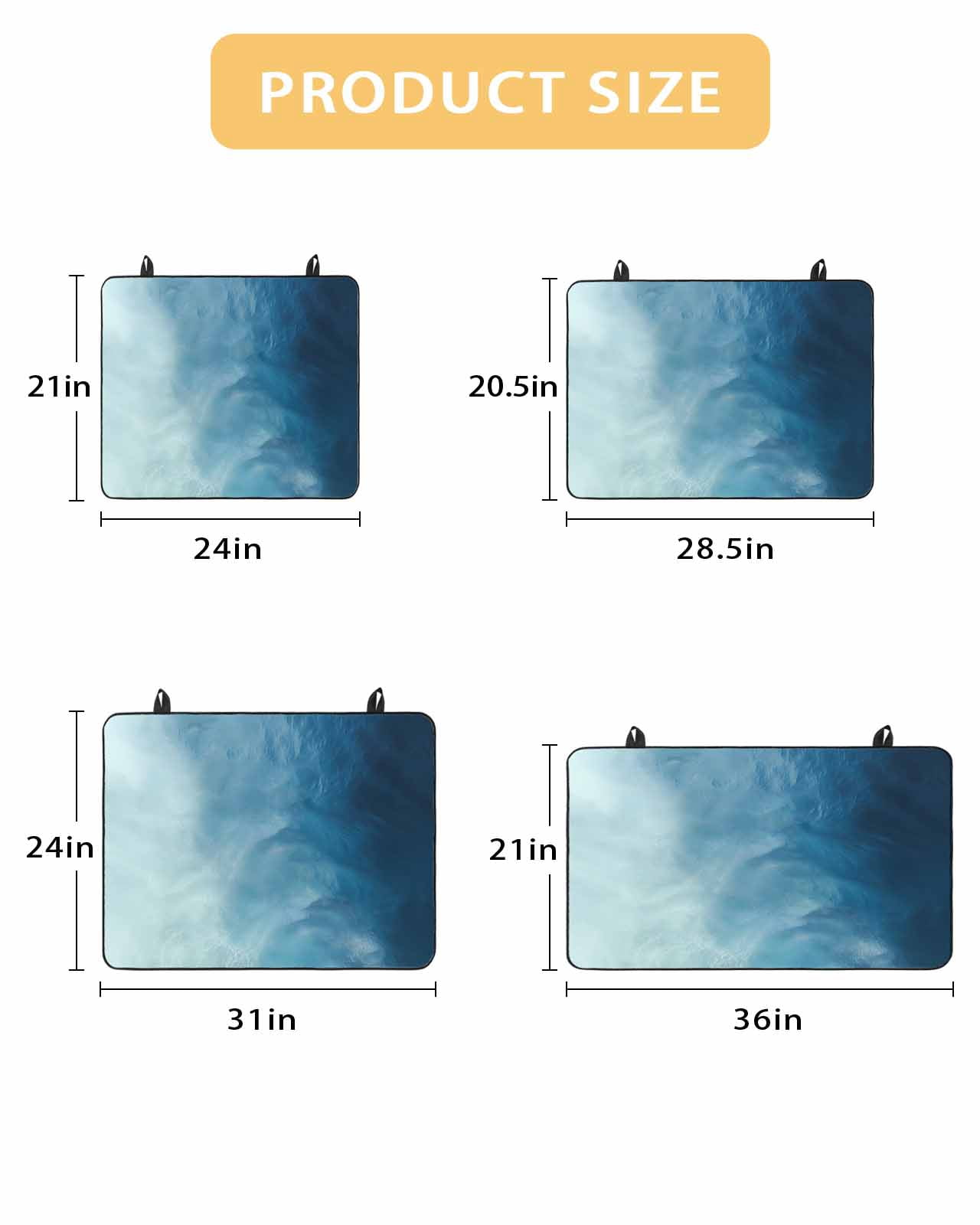 Large Induction Cooktop Protector Mat Blue Ombre Stove Top Covers for Electric Stove, Coastal Beach Modern Abstract Art Decorative Stove Burner Cover Mats, Glass Top Stove Cover