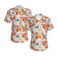 thumbnail image 3 of Yiaed Flowers And Birds Watercolor Print Women's T Shirt V-Neck Short Sleeve Shirt Casual Breathable Tee Summer Tops-Medium, 3 of 5