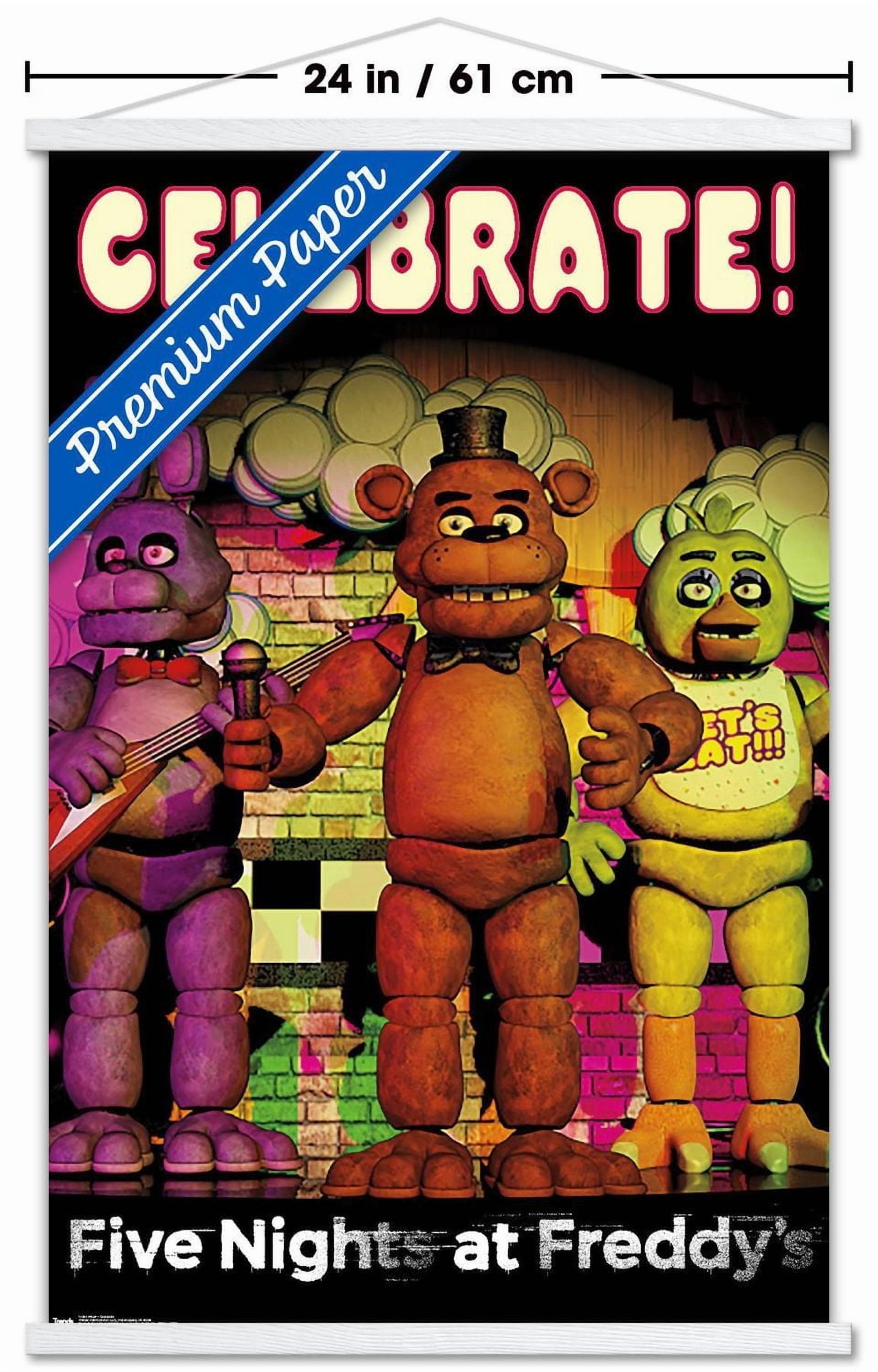 Five Nights at Freddy's - Celebrate Wall Poster with Magnetic Frame, 22.375" x 34"