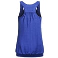 thumbnail image 2 of MRULIC tank tops women Womens Sleeveless Round Neck Wrinkled Loose Racerback Workout Tank Top Blouse Womens tank tops Blue + US：16-18, 2 of 3