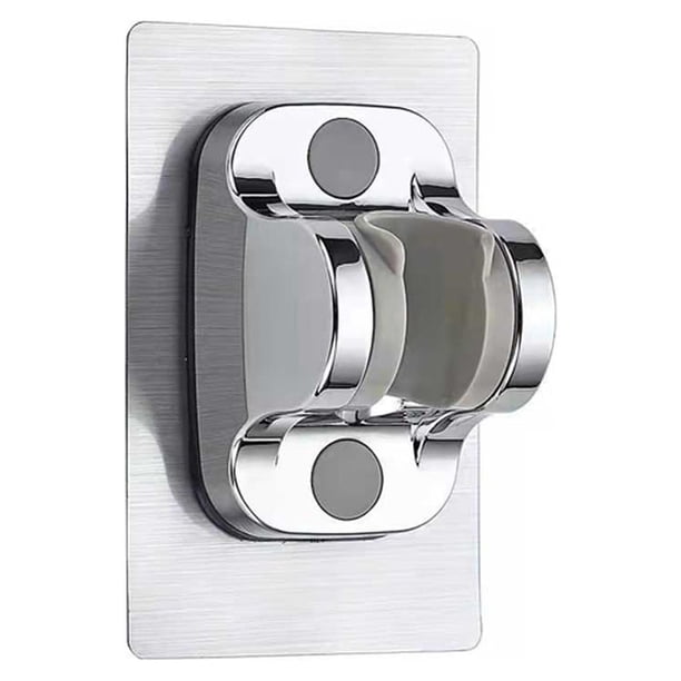 Ounissouiy Soporte de pared para cabezal de ducha Universal, placa Base fija, rociador ajustable sin pinchazos, rociador de cabezal de ducha, Juegos de accesorios de baño Plata