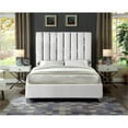 thumbnail image 4 of Meridian Furniture Enzo Solid Wood and Velvet King Bed in White, 4 of 13