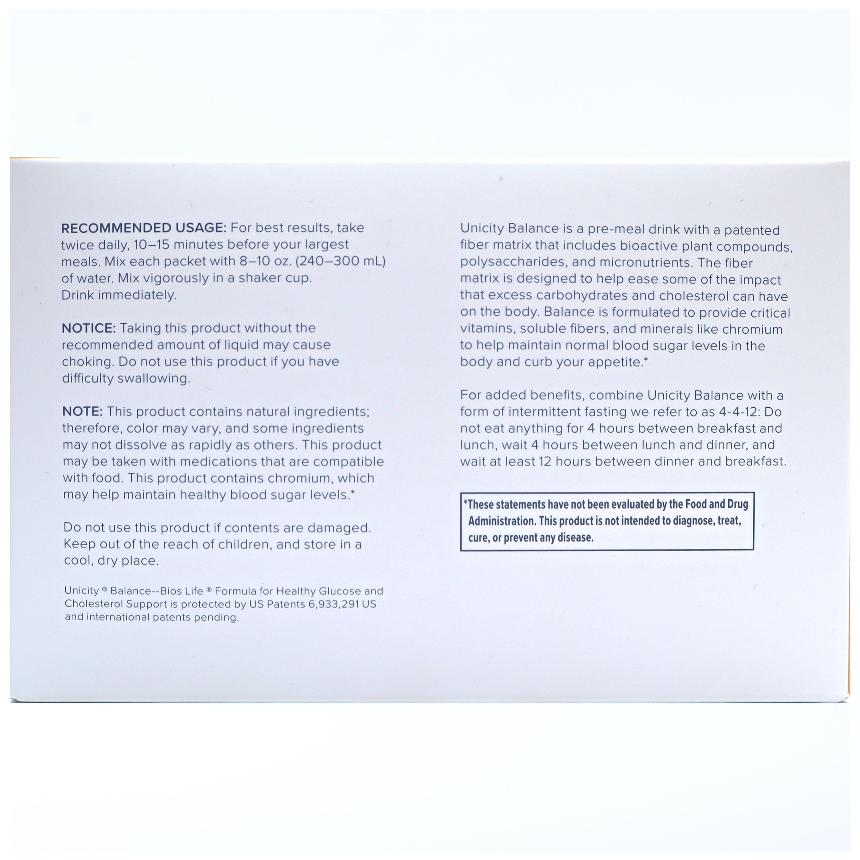 Buy Unicity Balance Cholesterol Support Drink Mix Appetite Control