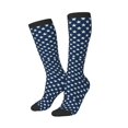 thumbnail image 2 of Stars Navy Blue White Knee High Socks for Women Long Leg Warmers Socks, 2 of 7