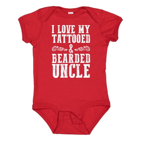 

Inktastic I Love My Tattooed & Bearded Uncle Gift Baby Boy Bodysuit