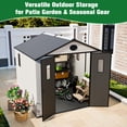 thumbnail image 3 of EAGLE PEAK 8' x 8' Resin Outdoor Patio Lockable Storage Shed, All-Weather Plastic Garden Shed with Floor and Windows, White/Gray, 3 of 10