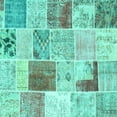 thumbnail image 1 of Ahgly Company Indoor Square Patchwork Turquoise Blue Transitional Area Rugs, 7' Square, 1 of 4