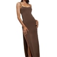 thumbnail image 1 of Txlixc Mujeres Sexy High Slit Halter Maxi Dress Sin mangas con cuello en V Tie Backless Vestido largo de noche Vestidos de cóctel elegantes Txlixc Estilo de ocio, 1 of 9