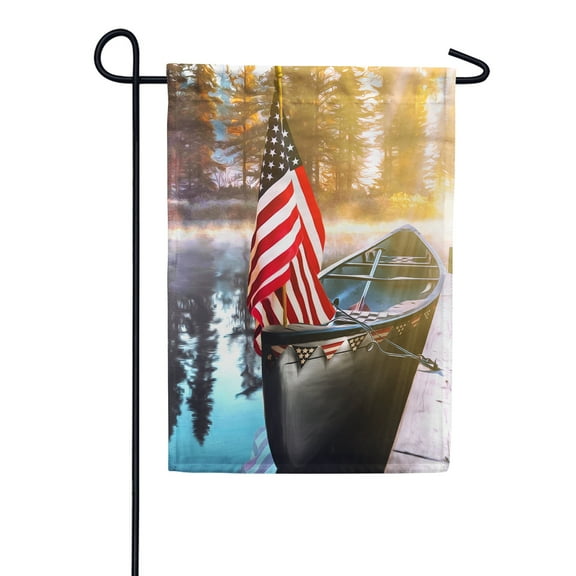 America Forever Patriotic Sailboat Summer Garden Flag 12.5 x 18 inches American Fishing Boat Rowing Nautical Tropical Double Sided Summer Seasonal Yard Outdoor Decorative Lake Garden Flag