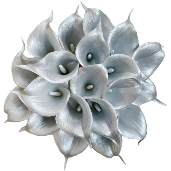 Morttic 20Pcs Calla Lily Artificial Flowers Wedding Bouquet Real Touch Latex Fake Flowers Home Wedding Party Decor