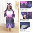 thumbnail image 3 of FORMRS Wearable Blanket Hoodie with Sleeves for Kids Cozy Flannel Sweatshirt, Pink Road, 3 of 7