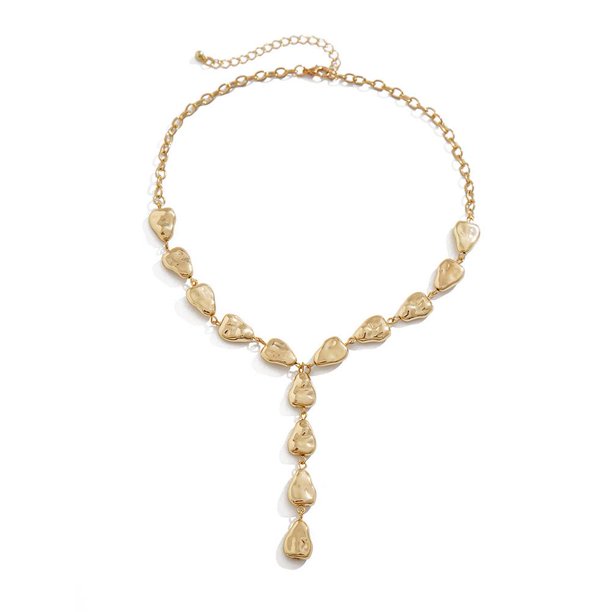 TQEHS Cadena de clavícula irregular en forma de Y barroca para mujer, collar retro, oferta H0 S6A9