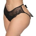 thumbnail image 3 of yunLCZ Women's Cotton Underwear High Waist Women Sleepwear Plus Size Open Butt Back Crotchless Lace Bow Caged Bottom, 3 of 3