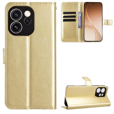 Flip Case for Oppo Reno15 Pro Max All-in-One Wallet Multifunctional Folio Flip Cover with Card Holder and Detachable Wrist Strap