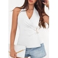 thumbnail image 3 of PRETTYGARDEN Womens Halter Top Spring Tie Wrap Sleeveless Ruched V Neck Fitted Summer Tops Backless Fashion Y2k Clothes, 3 of 10