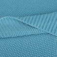 thumbnail image 5 of Unique Bargains Pure Cotton Soft Cable Knit Throw Blanket Teal Blue 50" x 60", 5 of 8