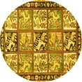thumbnail image 1 of Ahgly Company Machine Washable Indoor Round Persian Yellow Traditional Area Rugs, 6' Round, 1 of 4