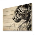 thumbnail image 2 of Designart "Grey White Panther Abstract gracefulness" Animals Print on Natural Pine Wood, 2 of 5