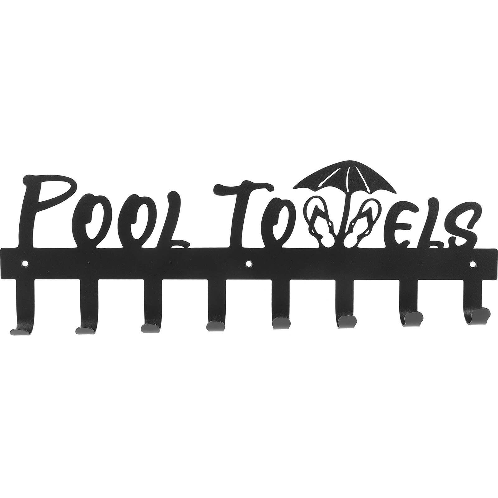 Towel Hook Rack Wall Mounted Rack Metal Towel Hook Rail for Hat Towel