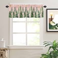 thumbnail image 2 of Christmas Tree Valances for Windows Winter Xmas Pine Tree Forest Snowflakes Pink Rod Pocket Curtain Valance Window Treatment Short Curtains for Kitchen Living Room, 60"x14", 2 of 5