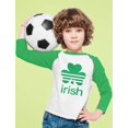 thumbnail image 2 of Tstars Boys Unisex Irish Shamrock St Patricks Day Clover Kids St Patricks Day Shirts Gift for Boys Irish Shirt Pride Proud Irish Toddler Raglan 3-4 Sleeve Baseball Tee, 2 of 6