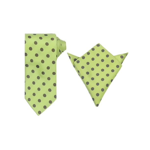 Conjuntos de corbatas para hombres INSPIRE CHIC, corbatas de lunares con pañuelo a juego para bodas y negocios, verde pera