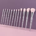 thumbnail image 2 of Luxury Professional Makeup Brush Set - 12pcs Silver Glitter Crystal Brushes - Vegan Soft Synthetic Hair for Foundation, Eyeshadow, Eyebrow, Lip - Complete Cosmetic Kit in Gift Box for Glamorous Looks, 2 of 8