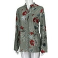 thumbnail image 4 of Plus Size Top for Women's Long Sleeve Blouse Floral Henley Shirt ALS Supplies Button Down Tunic Top, 4 of 6