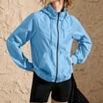 thumbnail image 6 of SYwaren Women's Lightweight Waterproof Rain Jacket Full Zip Hooded Mock Neck Hiking Athletic Casual Long Sleeve with Pockets, 6 of 7