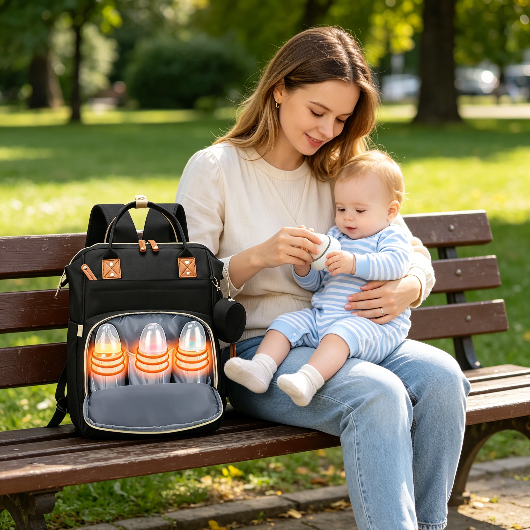 GASTROPOD 2026 New Backpack Diaper Bag,Detachable Strap Baby Bag,Diaper Pockets Diaper Bag Tote for Baby Essentials, Outdoor Trips, Daily Use, Travel, Hands-Free Carrying
